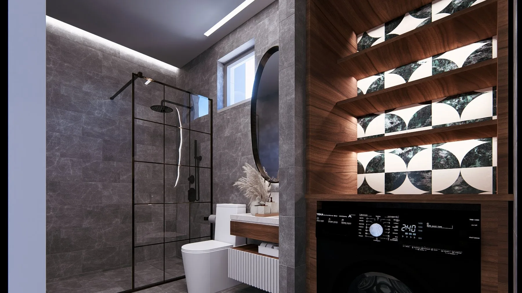 Fortera Ötüken villa banyo ve çamaşır alanı