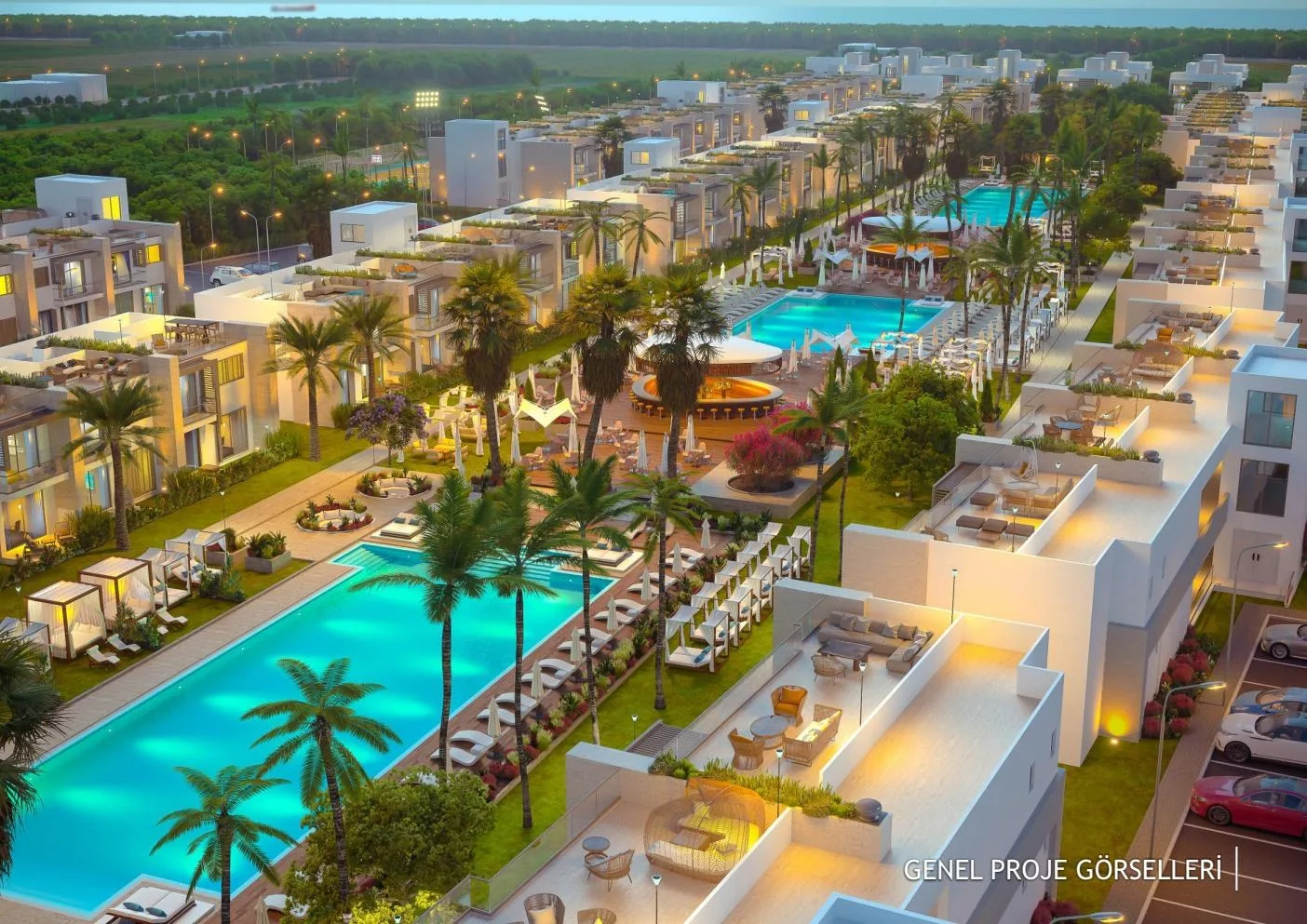 Dolce Vita Long Beach İskele havuzlar ve konutlar