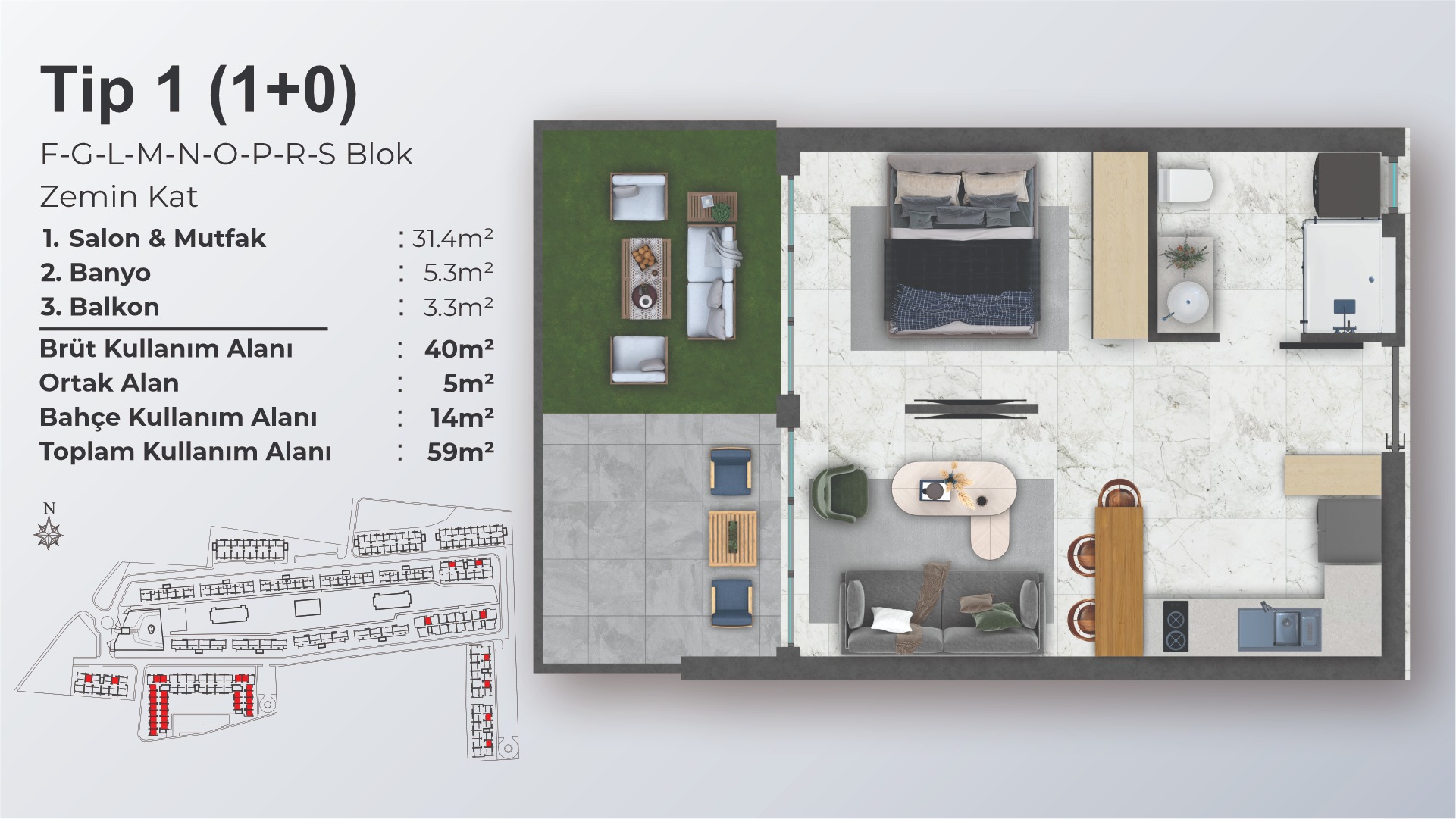 Studio (1+0) - frontend.project_detail.floor_plan