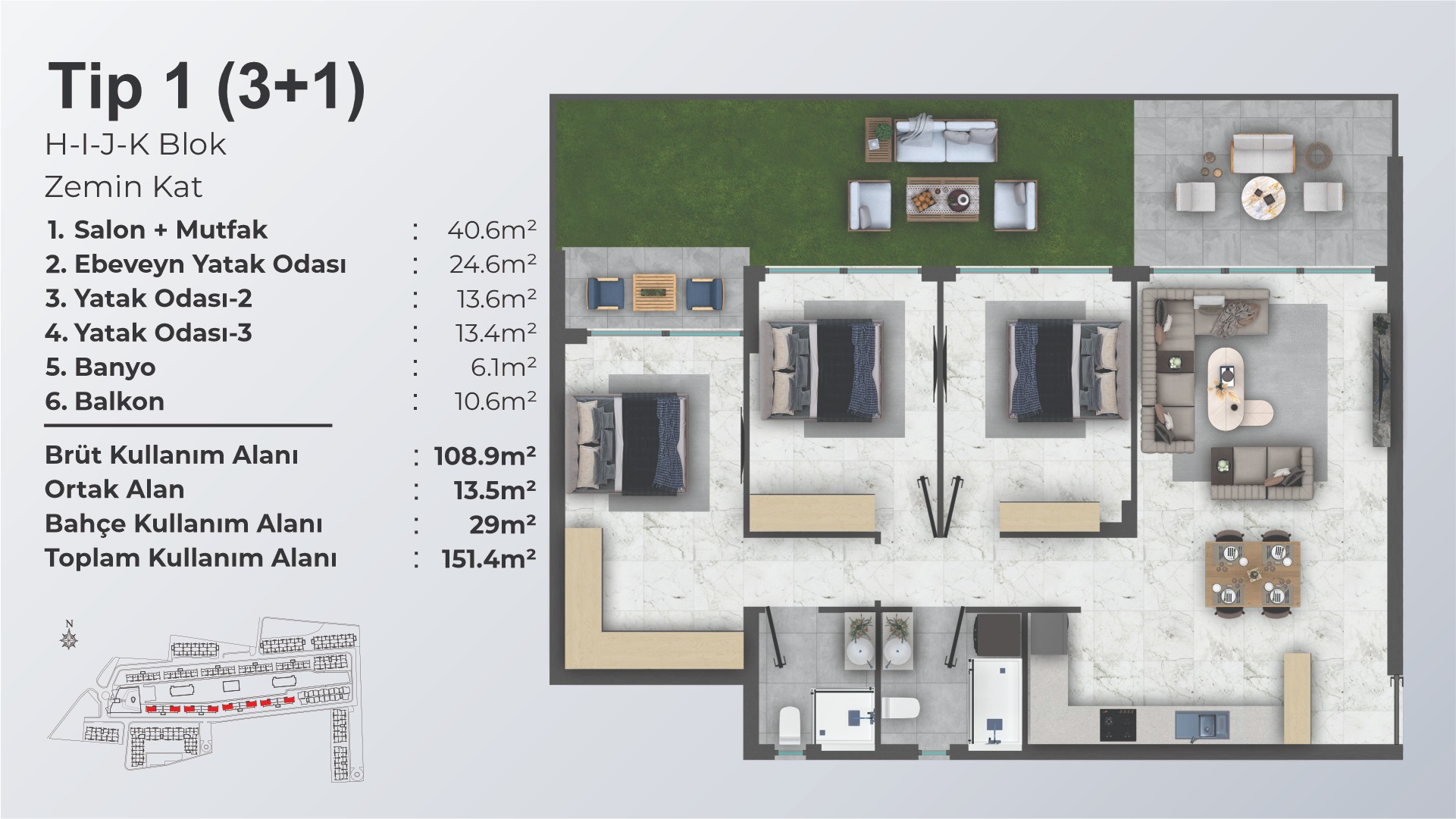 3 Bedroom (3+1) - frontend.project_detail.floor_plan