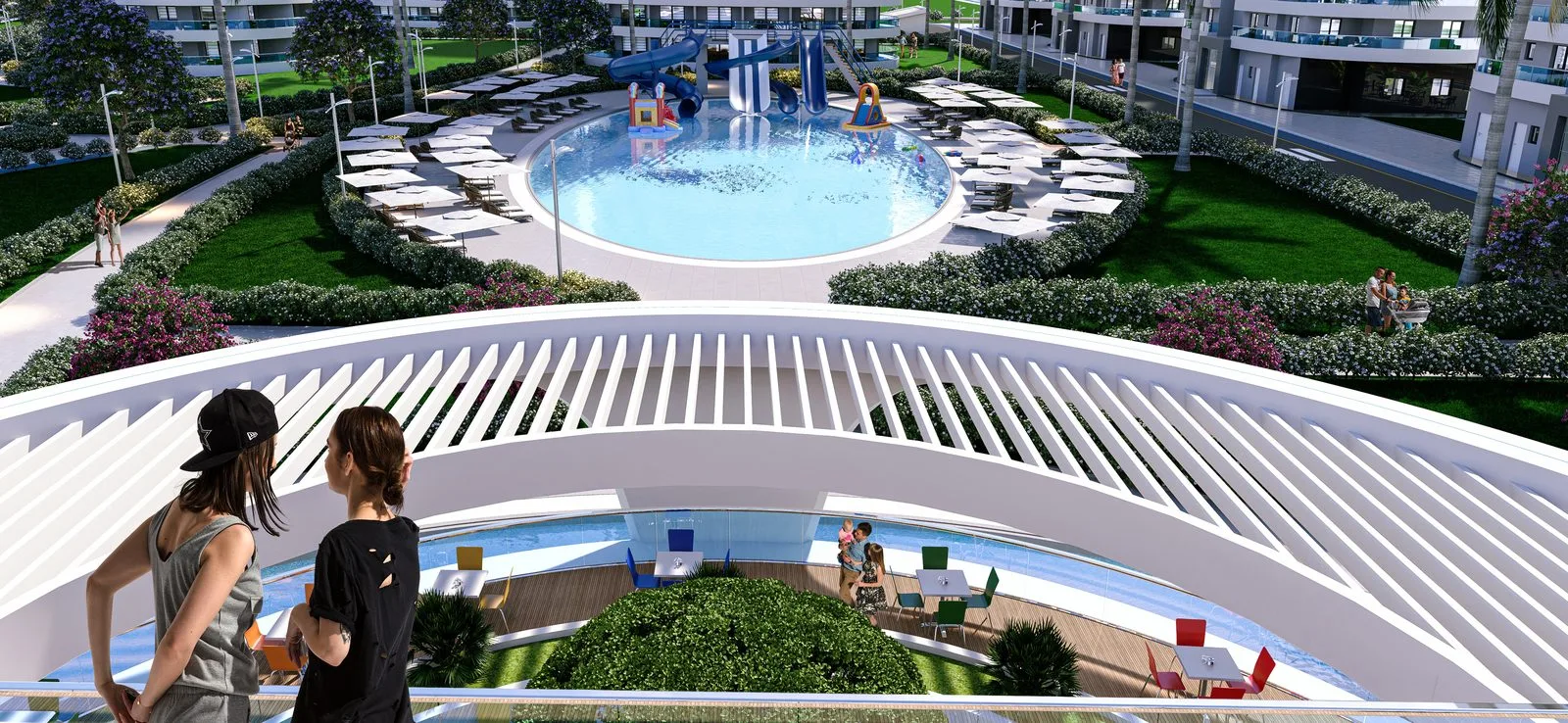 Ocean Life Residence yüzme havuzu ve sosyal alan