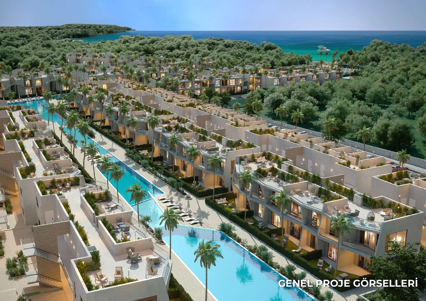 Dolce Mare Resort uzun yüzme havuzu ve konutlar