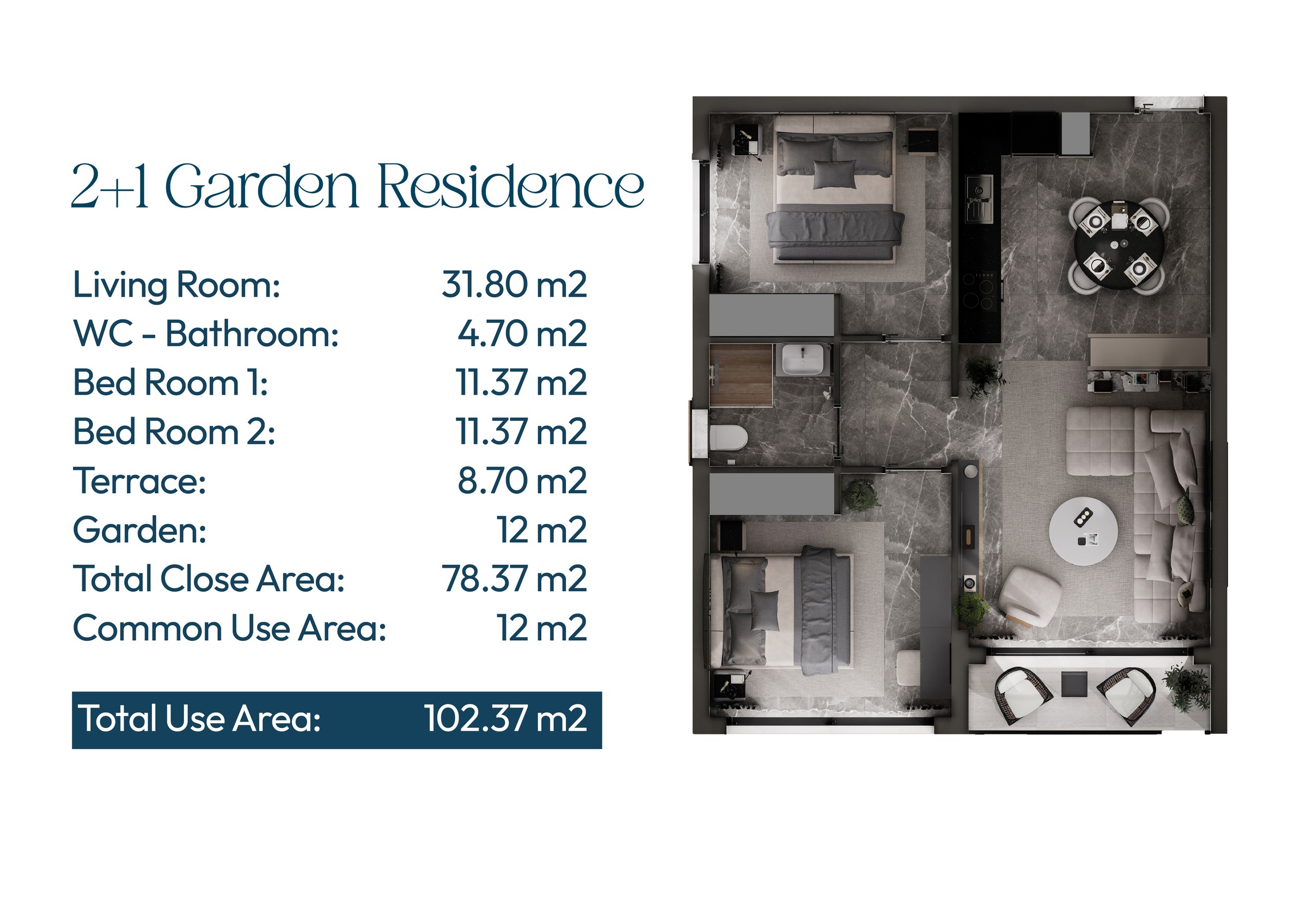 Lagoon Verde 2+1 Garden Residence - frontend.project_detail.floor_plan