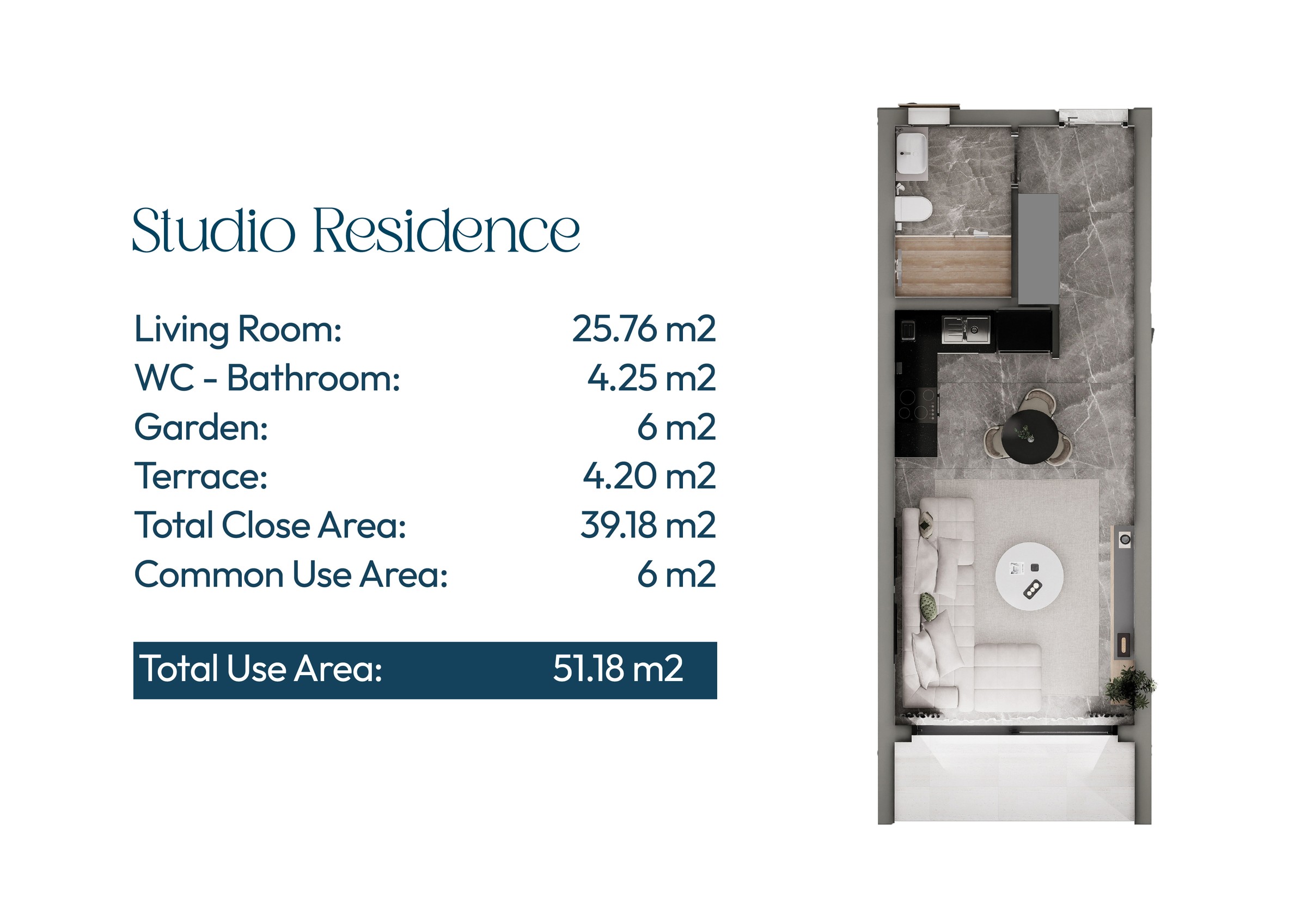 Lagoon Verde Garden Studio 1+0 - frontend.project_detail.floor_plan