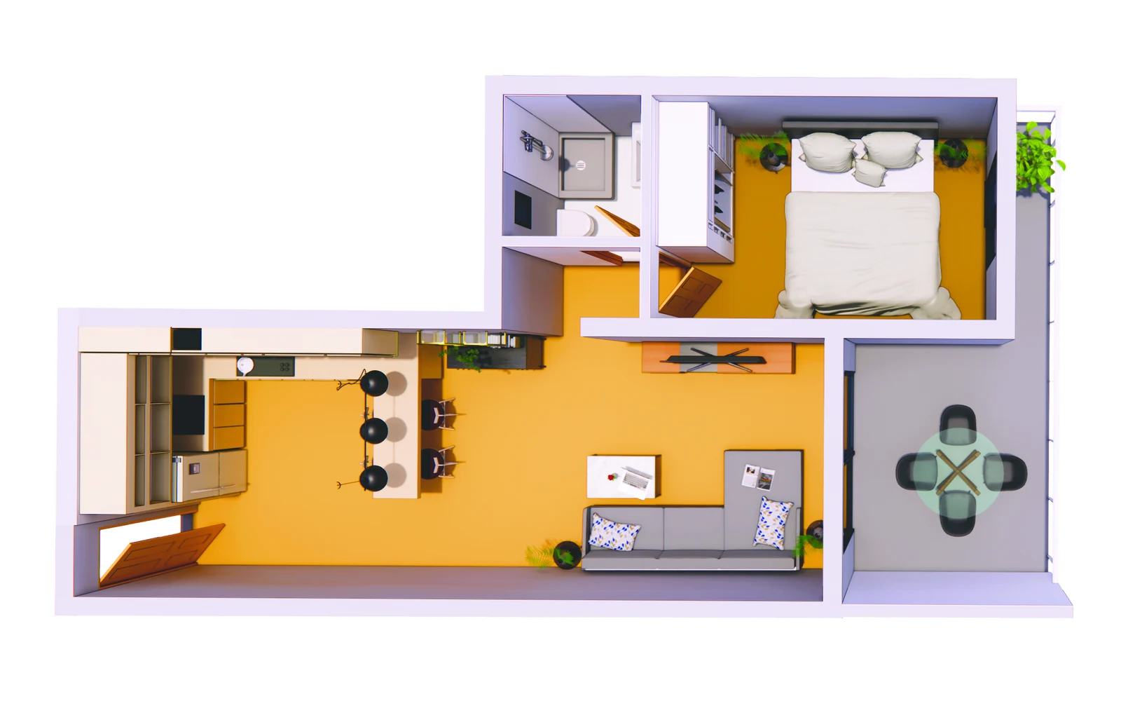 1 Bedroom — C1 Layout - frontend.project_detail.floor_plan