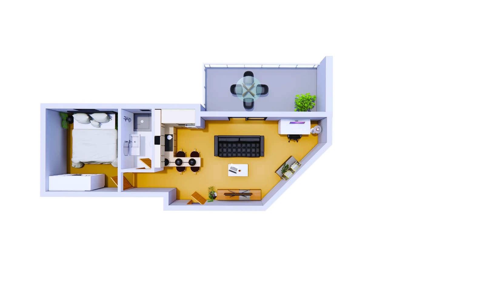 1 Bedroom — R0 Layout - frontend.project_detail.floor_plan