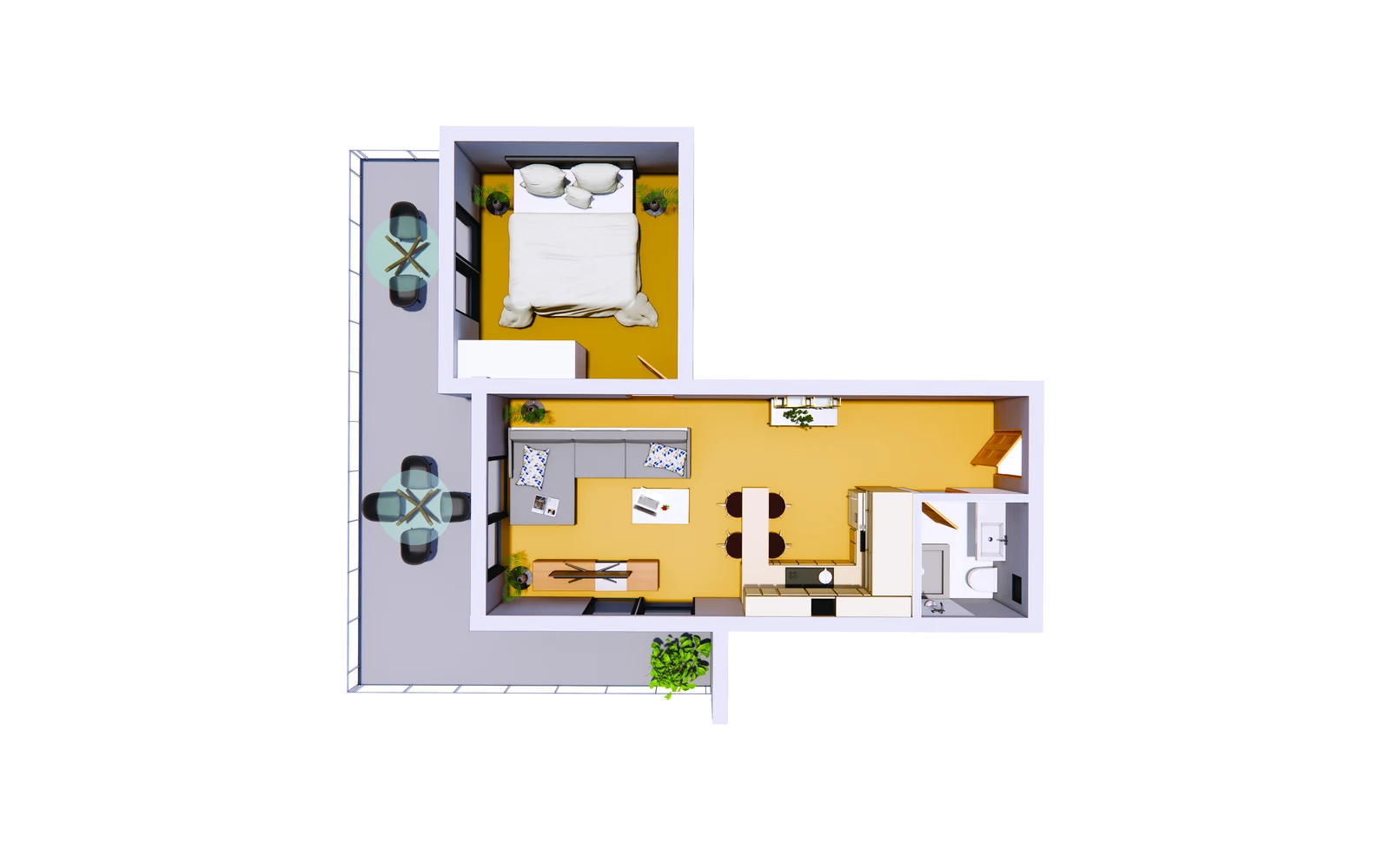 1 Bedroom — R1 Layout - frontend.project_detail.floor_plan