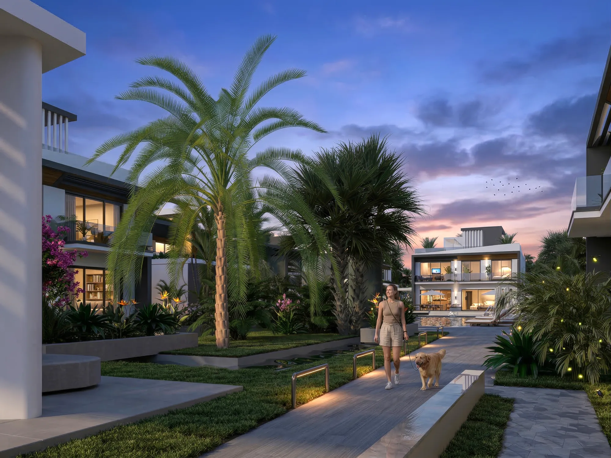 Palmora Cyprus – dış cephe ve ortak alan renderı