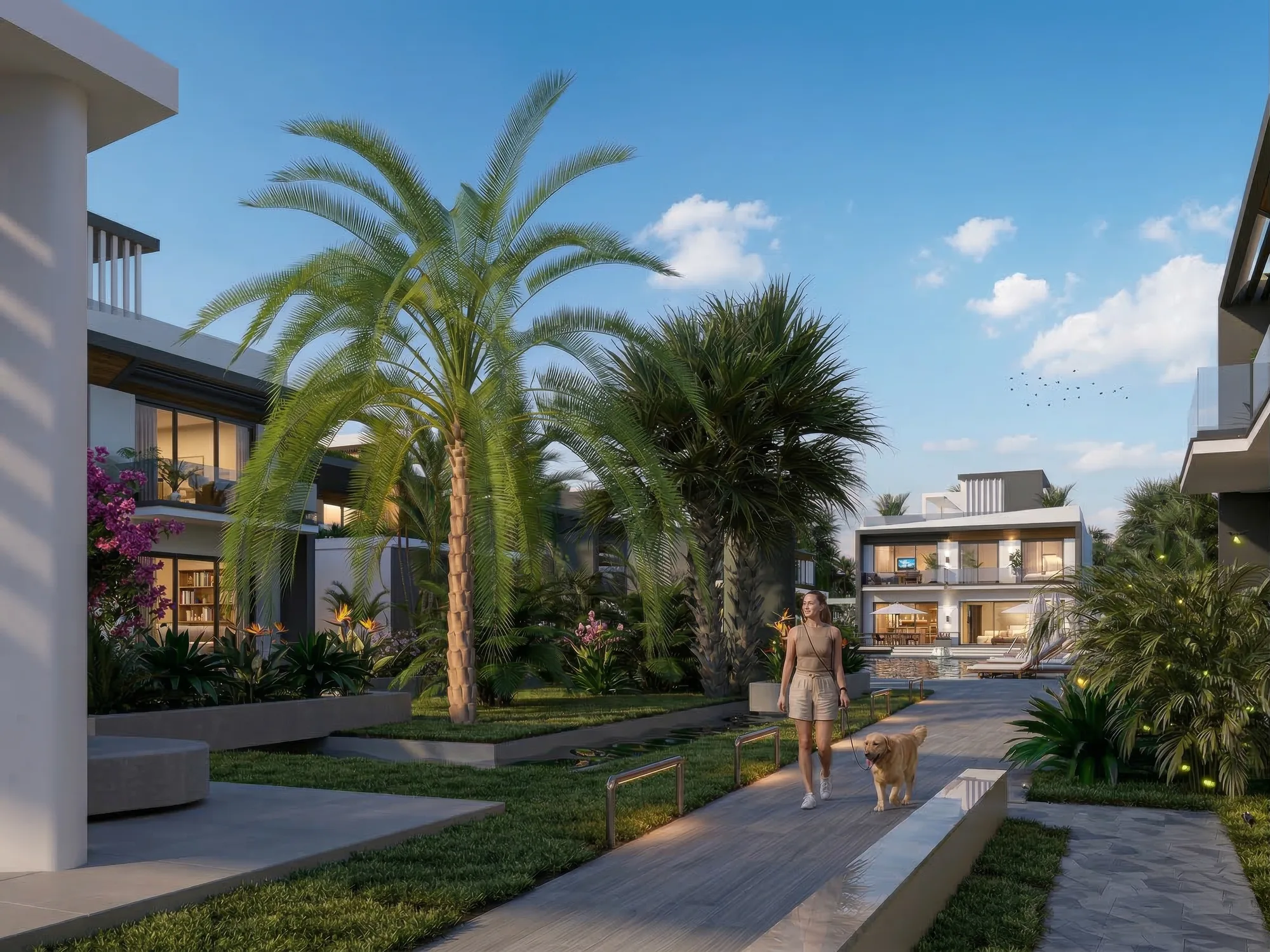 Palmora Cyprus – dış cephe ve ortak alan renderı