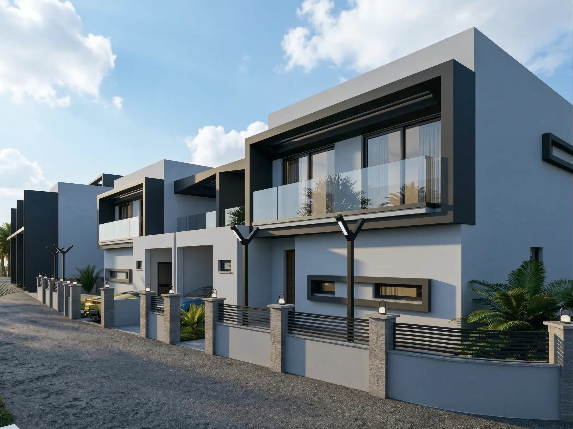 Palmora Cyprus – dış cephe ve ortak alan renderı